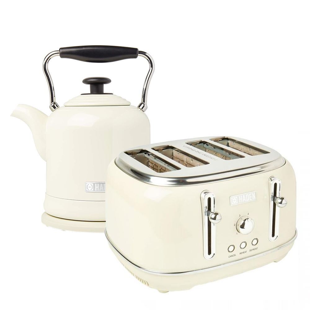 Haden Highclere 1.5L Rapid Boil Cordless Kettle & 4 Slice Toaster