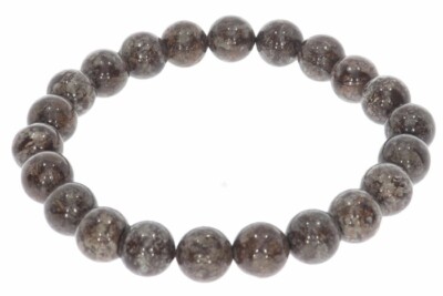  Schneeflocken Obsidian Kugel Schmuck Stretch Armband 8mm - 8S324 - individuelle
