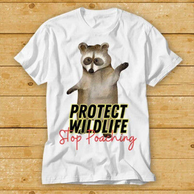 T-Shirt Waschbär Schutz Wildtiere Stop Wilderei Natur Tier Kult Film 2402