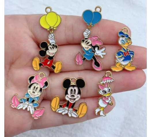 60pcs mickey minnie Donald Duck Daisy mix Metal Charm Pendant DIY