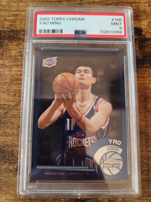 2002-03 Topps Chrome Yao Ming Rookie RC PSA 9 Mint #146 Houston Rockets HOF