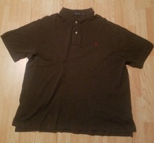 Polo Ralph Lauren Men 1XB 1/4 Button Short Sleeve Polo Cotton Tee Red Pony EUC