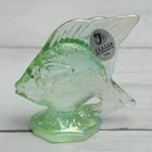 Vintage Fenton Green Iridescent Carnival Glass Sun Fish Figurine Made In USA