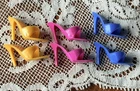 Vintage BARBIE Doll YELLOW, PINK & BLUE OT Open Toe Mules SHOES ~ Philippines