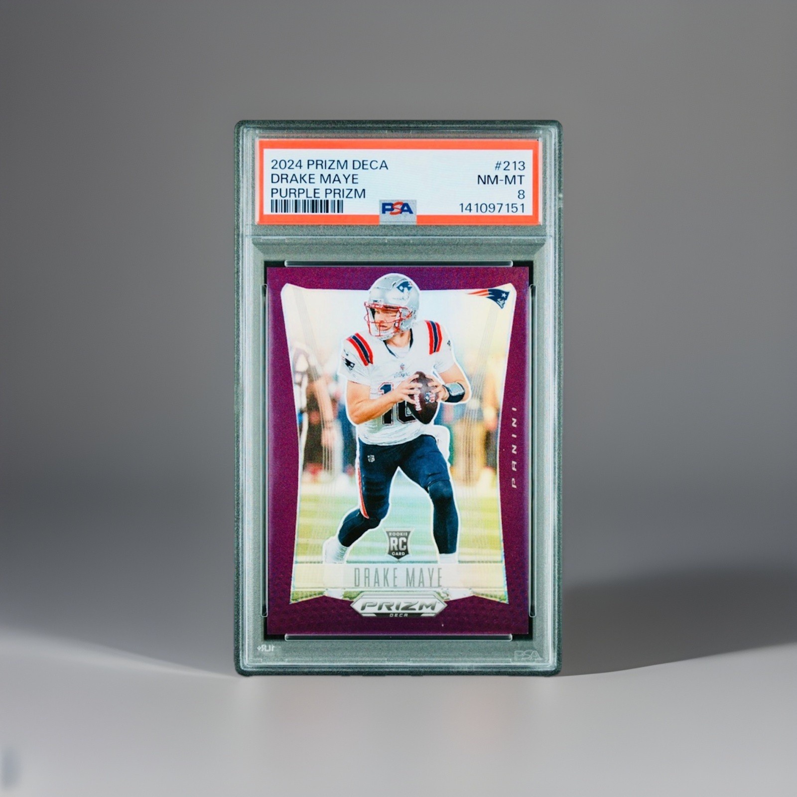 2024 Panini Prizm Deca - Drake Maye #213 Purple Prizm /99 (RC) for sale ...