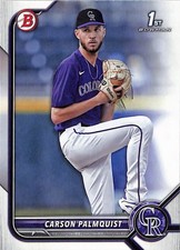 2022 Bowman Draft #BD-31 Carson Palmquist Colorado Rockies 1st Bowman