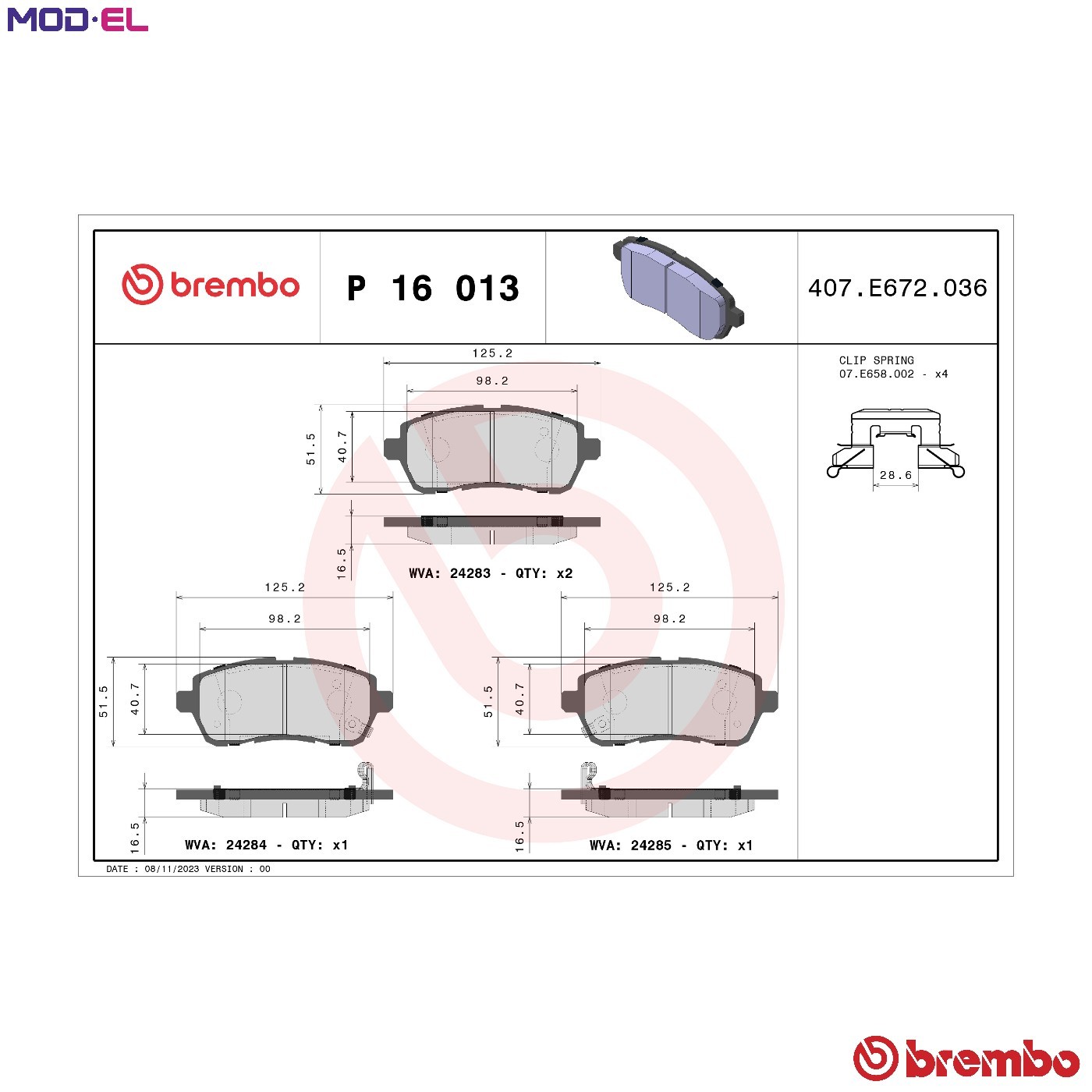 Fits BREMBO KLOCKI SZCZEKI CYLINDERKI P 16 013X BRAKE PADS FRONT XTRA ⭐UK Stock⭐ - Image 9