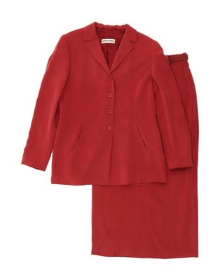 Gerry Weber Damen 4 Knöpfe 2 Stück Rock Set UK 12 Medium W26 Rot Cupro AI01