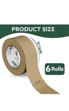 6 Rolls 2"x55 Yard Self-Adhesive Kraft Paper Carton Box Sealing Packing Tape