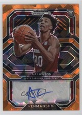 2021 Panini Prizm Draft Picks College Penmanship Orange Ice AJ Lawson Auto 1cx3