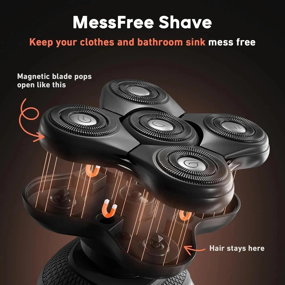 Groomie Baldiepro Cordless Bald Head Shavers for Men, Blade Refill 2.0 - Waterpr