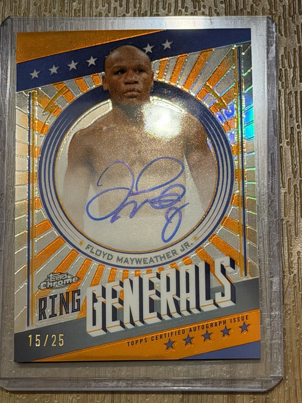 2024 Topps Chrome Boxing Floyd Mayweather Orange Ring Generals Auto /25