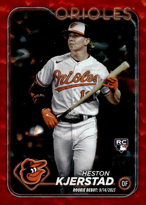 2024 Topps Update #US86 Heston Kjerstad Red Crackle Foilboard #/199