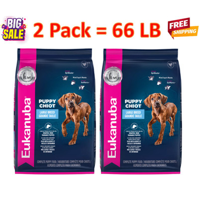 66 LB / 2 Pack -Eukanuba  Large Breed Puppy Dry Dog Food - Chicken