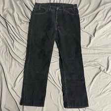 VTG Levi's 517 Corduroy Pants Sz 33x26 Dark Navy Cotton Boot Cut White Tab Talon