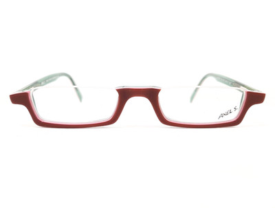 Axel S. Brille Rotbraun Grün Halbrand Optik Modell AX 1056 Col. 416 46 21 145
