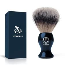 Men’s Shaving Brush Synthetic Bristle No Shed Acrylic Handle Fast Lather 22mm