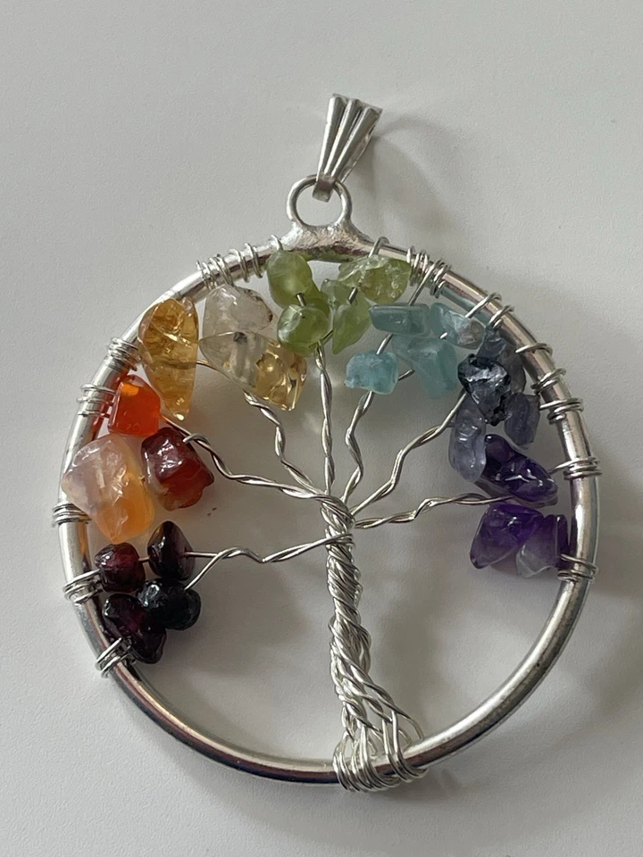 Chakra - Tree Of Life - Crystal Pendant - Chakra Healing Crystal Gem Pendant — 第 2/4 张图片