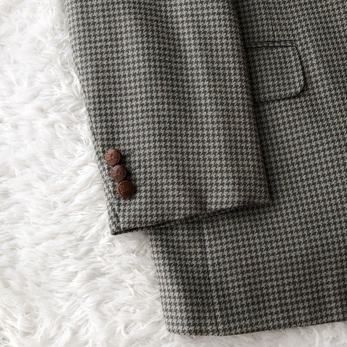 Burberry Greige Houndstooth Pattern Tailored Jack… - image 4