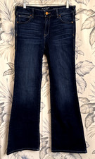 Ariat Women's Dark Wash Flared Perfect Rise Stretch Blue Jeans Size 30R 32"x33 