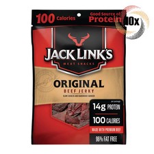 Full Box 10x Bags Jack Link's Original 100 Beef Jerky, 1.25oz, 14G Protein