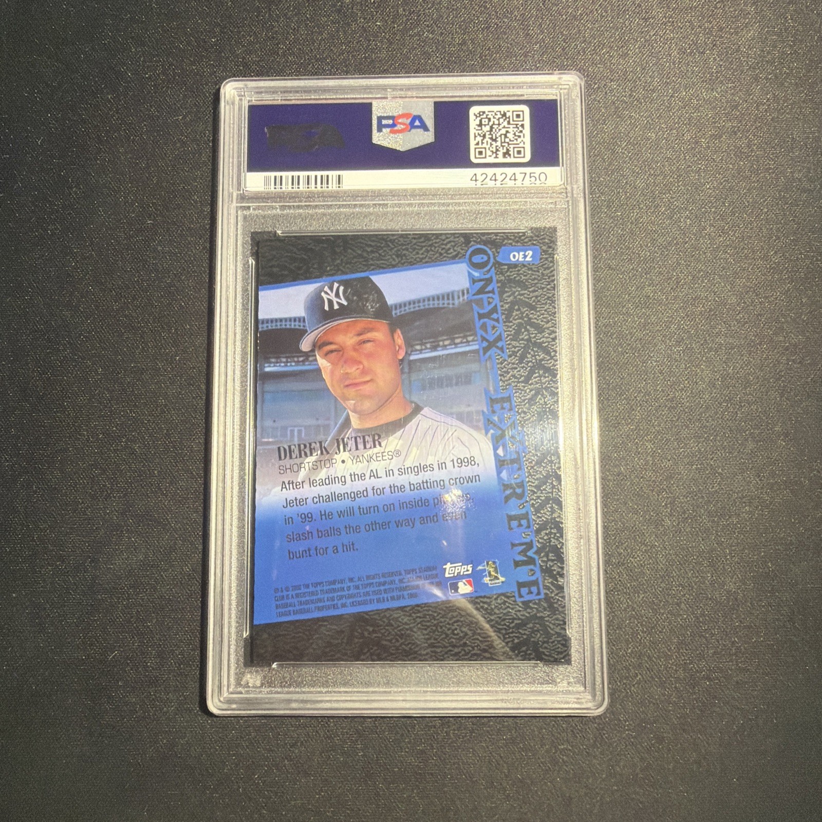 2000 Topps Stadium Club Onyx Extreme Derek Jeter PSA 10 Yankees HOF Gem Mint view 4