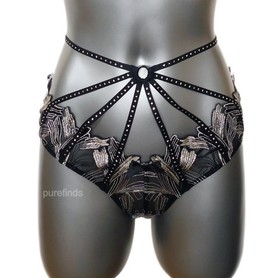 AGENT PROVOCATEUR SOIREE CHRISTALINA BRIEF SIZE 3 UK 10 RRP &pound;495 NWT