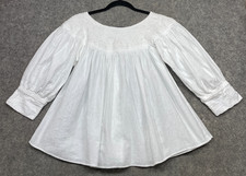 Top Mexicano Vintage Bordado Para Mujer S M Blanco Campesino Boho Oaxaqueño Huipil