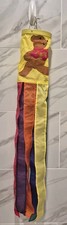 Vintage 80s Nylon Teddy Bear Windsock Rainbow Streamers 36" Taiwan
