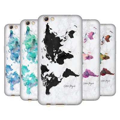 OFFICIAL NATURE MAGICK WORLD MAP ON MARBLE SOFT GEL CASE FOR OPPO PHONES