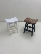 1:12 Scale Wooden Top Bar Stool   Miniature Dollhouse Furniture