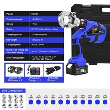 Rechargeable Electric Hydraulic Plier Battery Power Crimping Tool 18V 10-300mm²