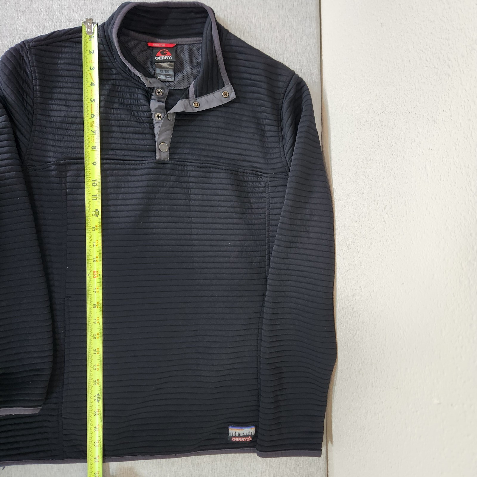 Gerry Ribbed Pullover Jacket Black Polyester Rugg… - image 9