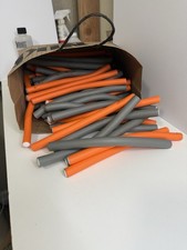 Orange Gray Foam Bendy Hair Rollers 3/4 in. Unisex Curlers perming spiral rods