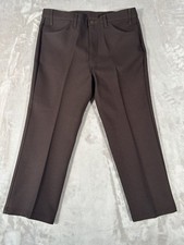 Vintage 70's Levis Sta-Prest Pants 38x27 Brown Non Iron Flare Leg Made In USA