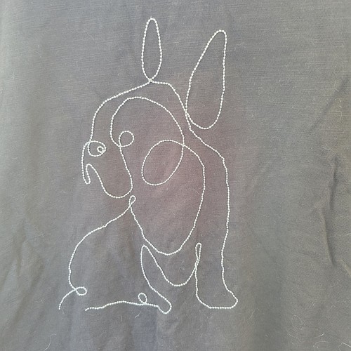 T-shirt donna Jane + Delancey Bulldog francese taglia L arte con perline - Foto 2 di 9