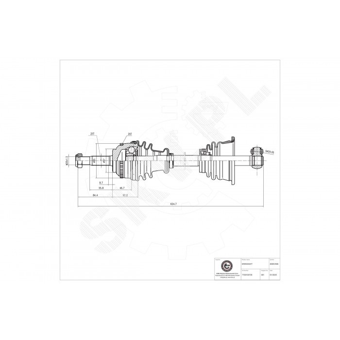Cardan avant gauche pour Nissan Kubistar 1.5 dCi 70 avec transmission manuelle
