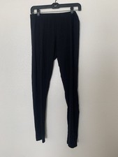 H M Basic Women Leggings Large Black Cotton Blend Pull On Stretch Casual Pants