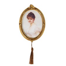 Ovaler Bilderrahmen aus Kunstharz mit Quaste, Tischplatte und Wandmontage, fü...