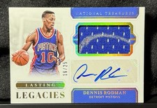2018-19 Panini National Treasures Lasting Legacies Dennis Rodman Patch Auto /25