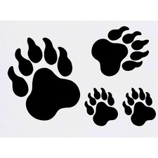 4 x 'Paw Print' Temporary Tattoos / Transfers TO00011658 