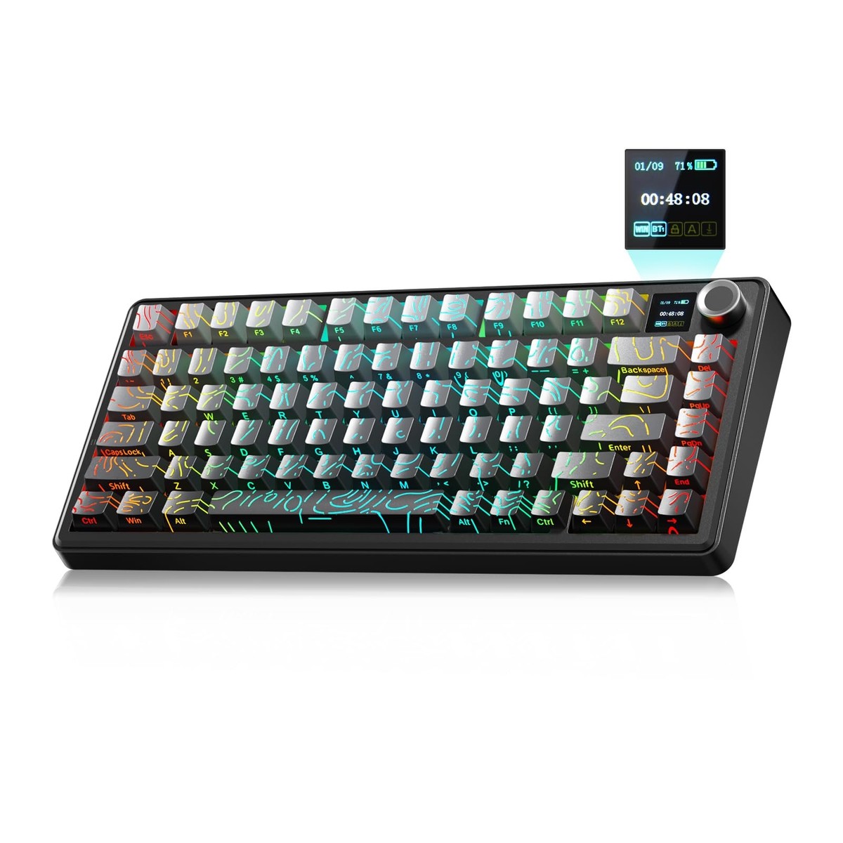 x Aula F75 MAX Wireless Gaming Keyboard w/Smart Display & Knob,75