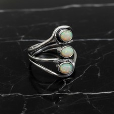 Ethiopian Opal Gemstone 925 Sterling Silver Ring Handmade Jewelry Ring For Gift