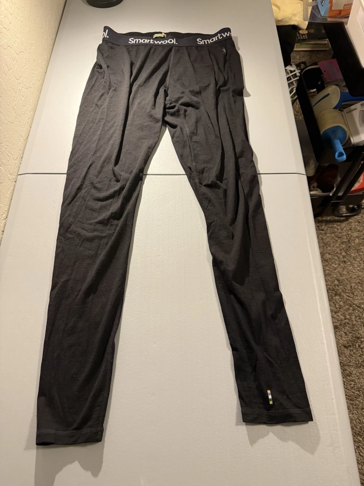 Smartwool Leggings Pants Women L Black Merino 150 Wool Base Layer Casual Thermal