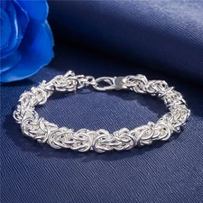 Bracelet Titanium Steel Cable Chain Women Men 8mm Width 7.5" Length Bracelet