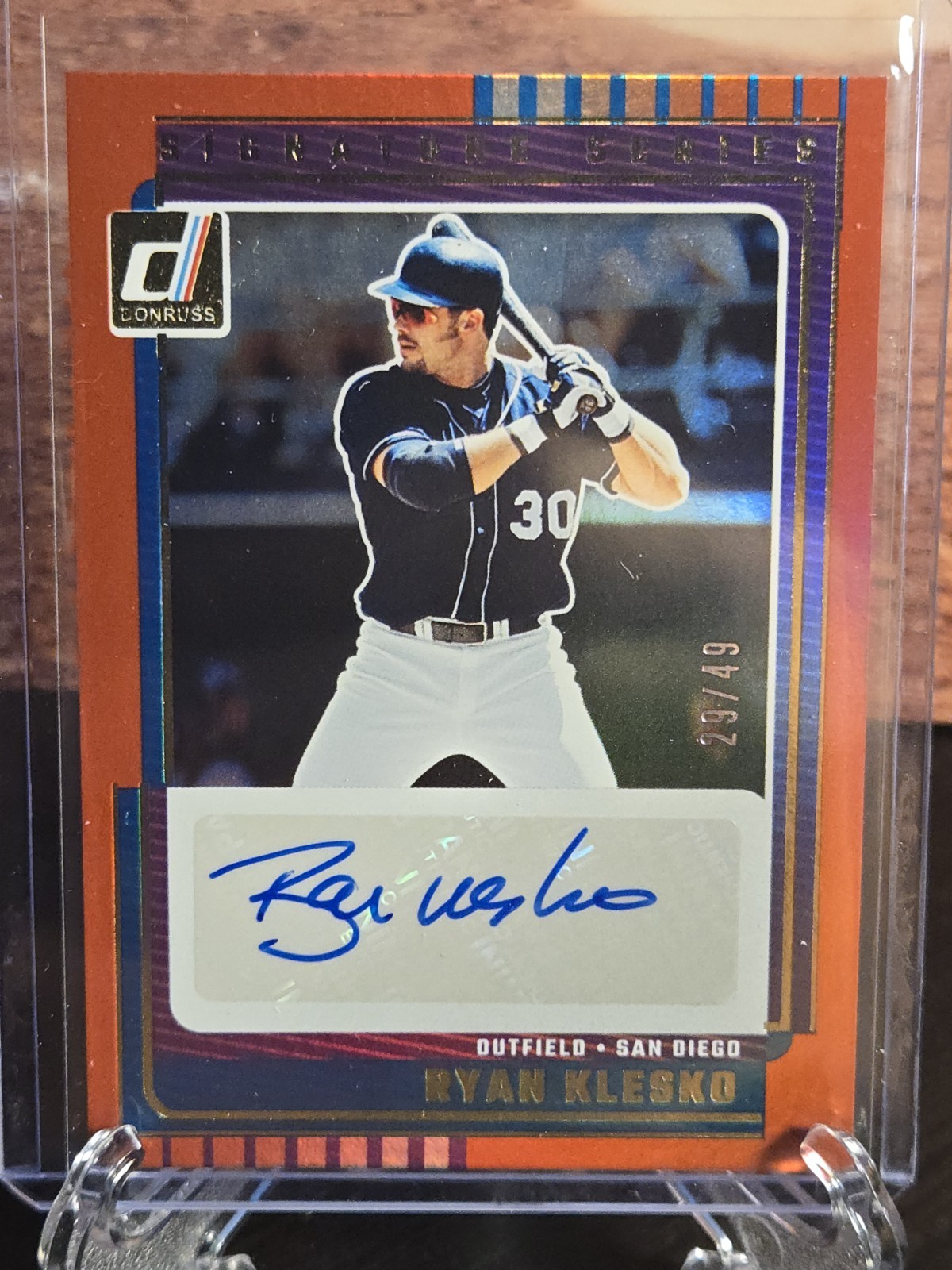 2025 Donruss Baseball Ryan Klesko Signature Series Red /49 #SG-RKL Padres READ