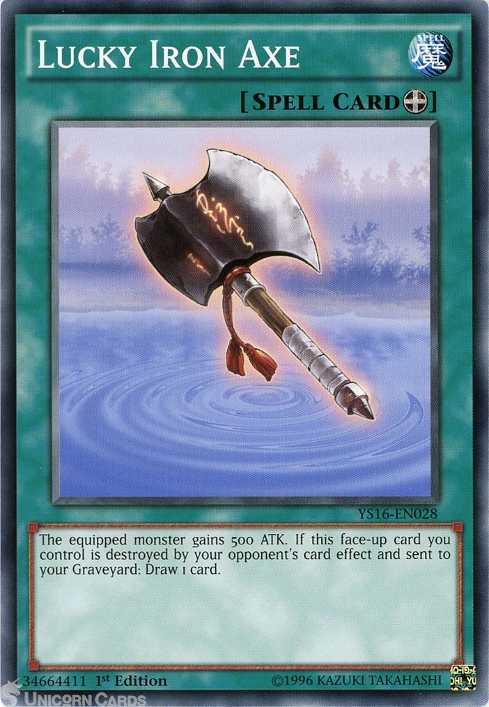 YS16-EN028 Lucky Iron Axe 1st Edition Mint YuGiOh Card