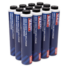 Image of Sealey Screw Type EP2 Lithium Grease Cartridge 4.8kg Multipurpose 400gx2 SCS108
