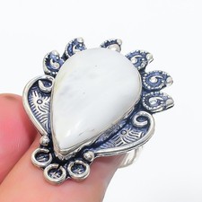 Rainbow Moonstone Gemstone Handmade 925 Sterling Silver Jewelry Ring Size 8 Z021