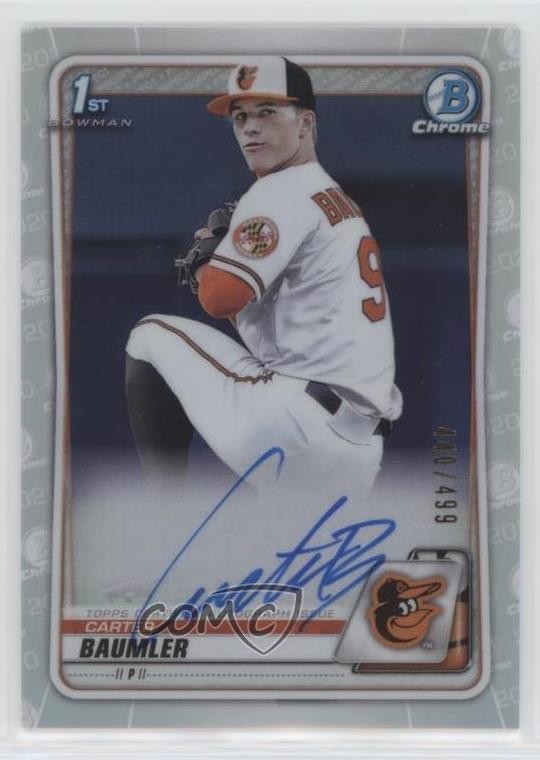 2020 Bowman Draft Chrome Picks Refractor 440/499 Carter Baumler #CDA-CB Auto y6t